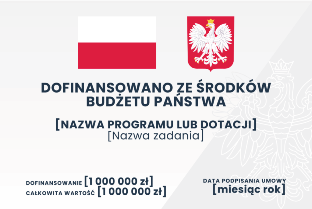 Tablica Informacyjna - Dofinansowano ze środków, Polski Ład (PCV 5 mm) 60x40 cm + folia+ UV